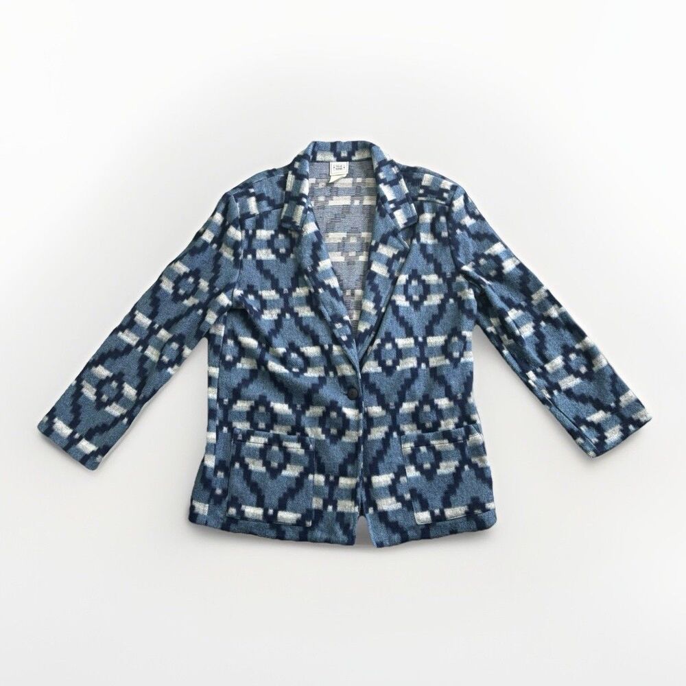 David Wayne Jacket Women’s Size Large Vintage Blue Aztec Western 80s Made In USA